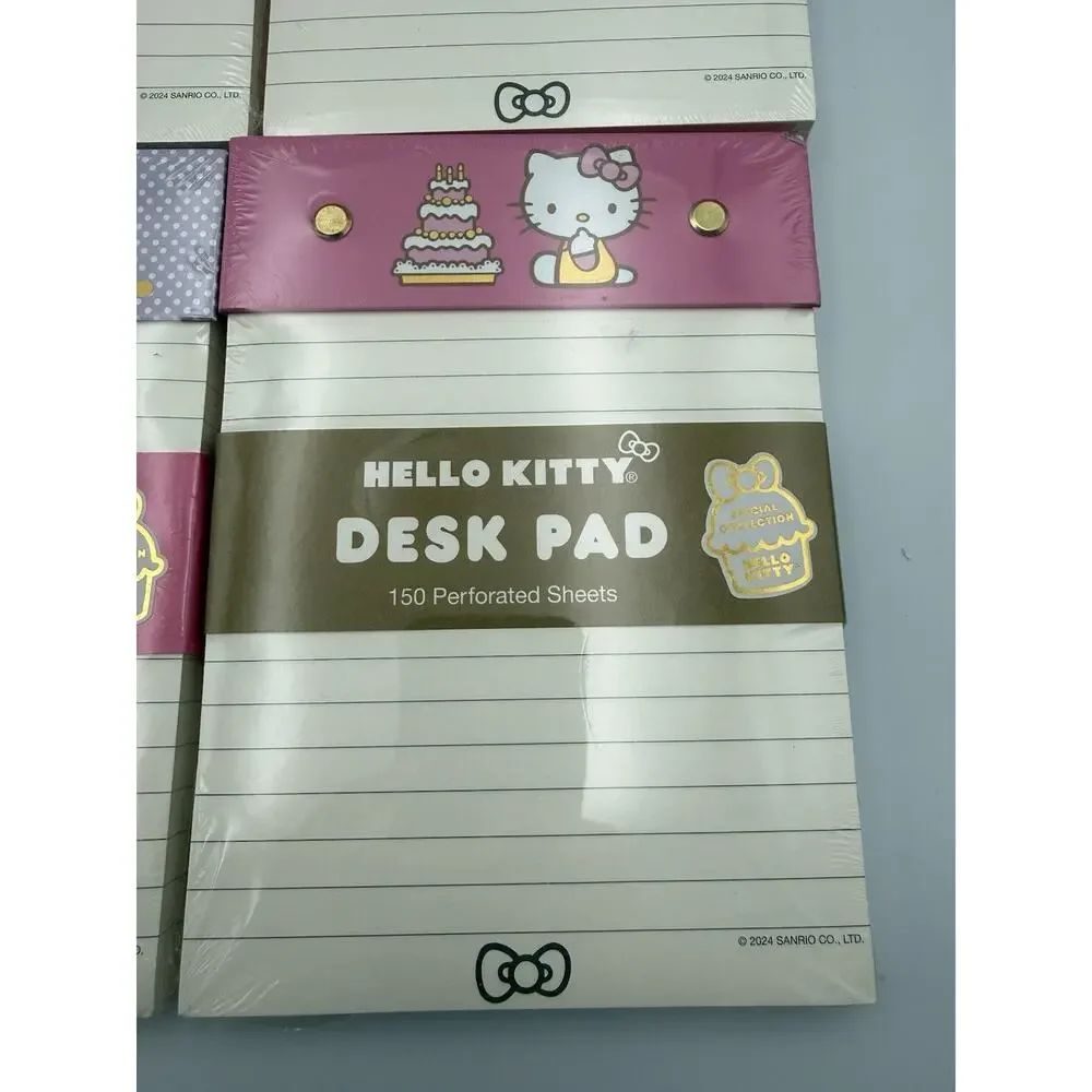 Sanrio Hello Kitty Desk Pad Notepad Set - 150 Perforated Sheets Each (Lot of 6)